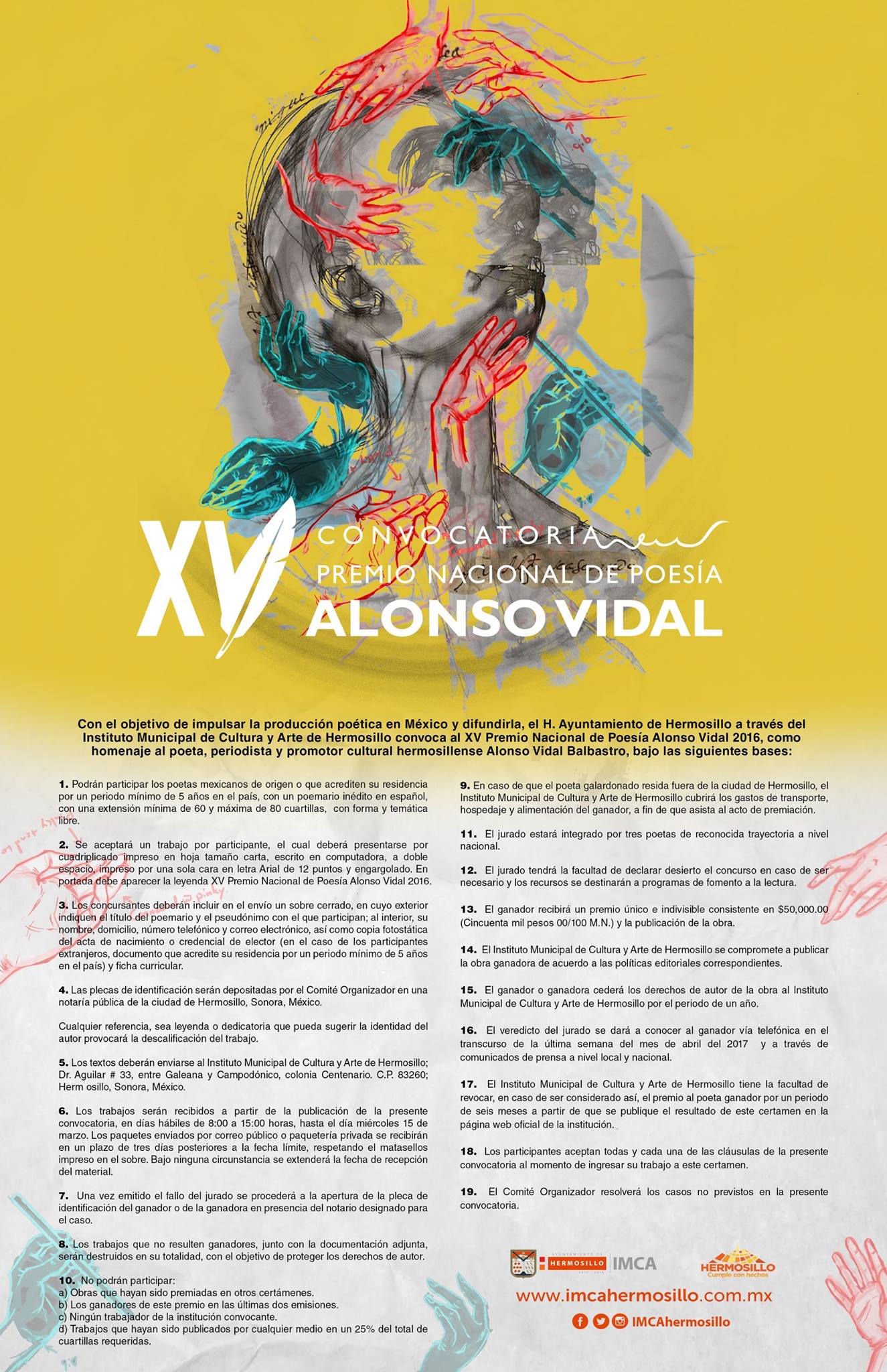 Lanza IMCA convocatoria del XV Premio Nacional de Poesía “Alonso Vidal”