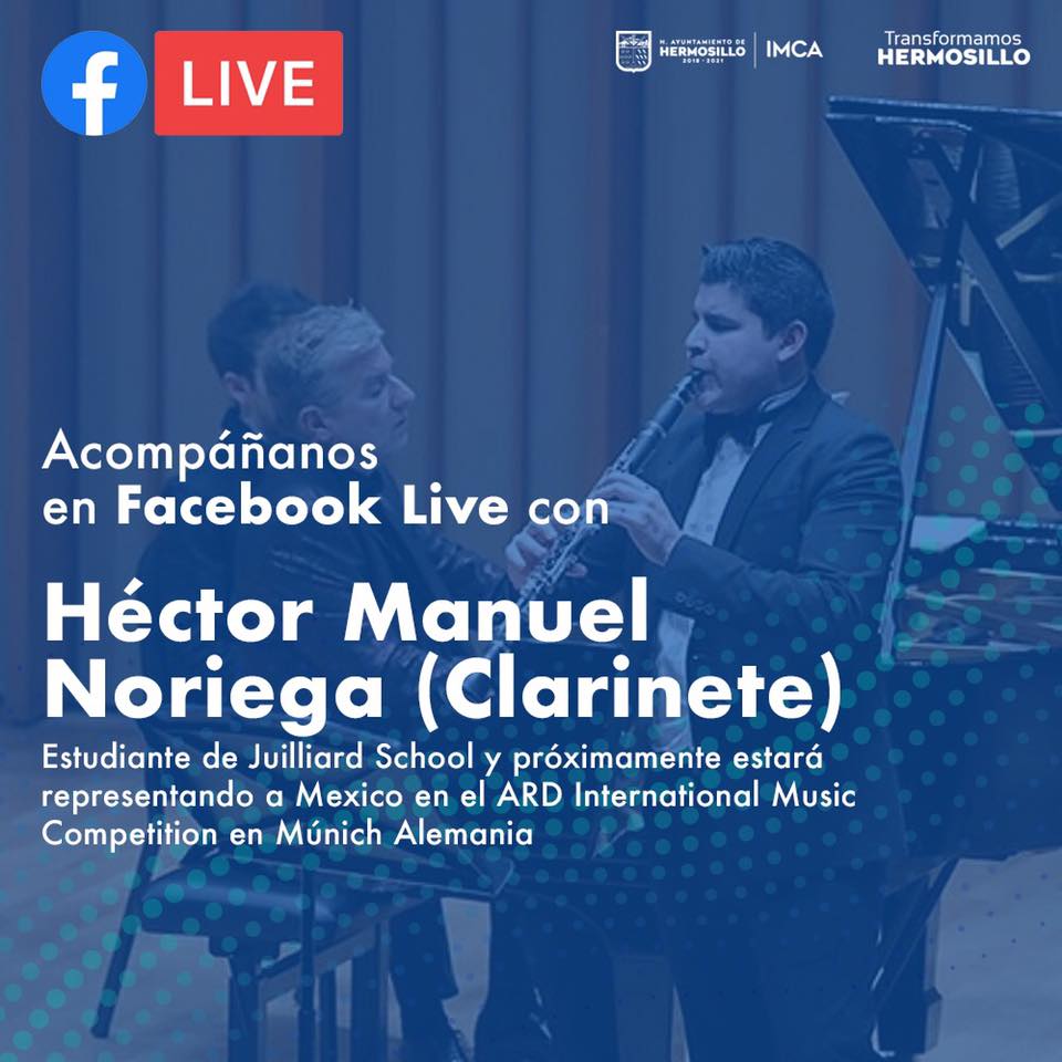 #FacebookLive 🎥  Acompáñanos hoy a las 10:30 am a través de nuestro #Facebook Live con Héctor Manuel Noriega, músico y estudiante de Juilliard School y próximamente representando a Mexico en el ARD International Music Competition en Múnich Alemania.